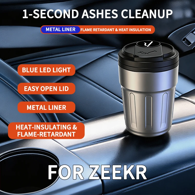 For ZEEKR 2023–2026 001 001 FR 007 007 GT X 7X 009 8X 9X MIX Car Ashtray Coffee Cup Shape One Touch Pop Up Interior Accessories