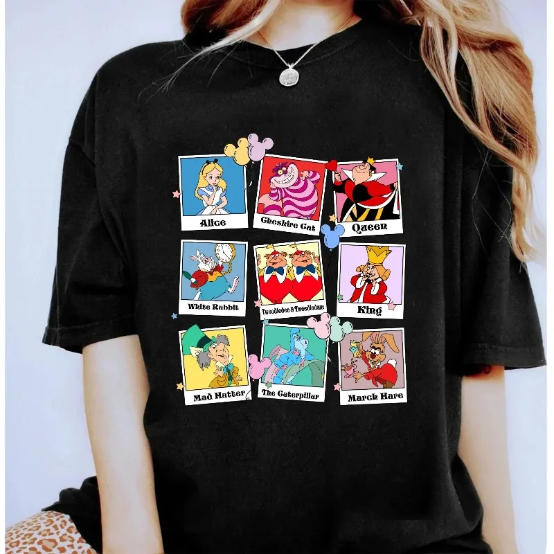 مغامرات ديزني أليس في شخصيات بلاد العجائب للجنسين أزياء غير رسمية جديدة للزوجين ملابس الشارع للرجال والنساء