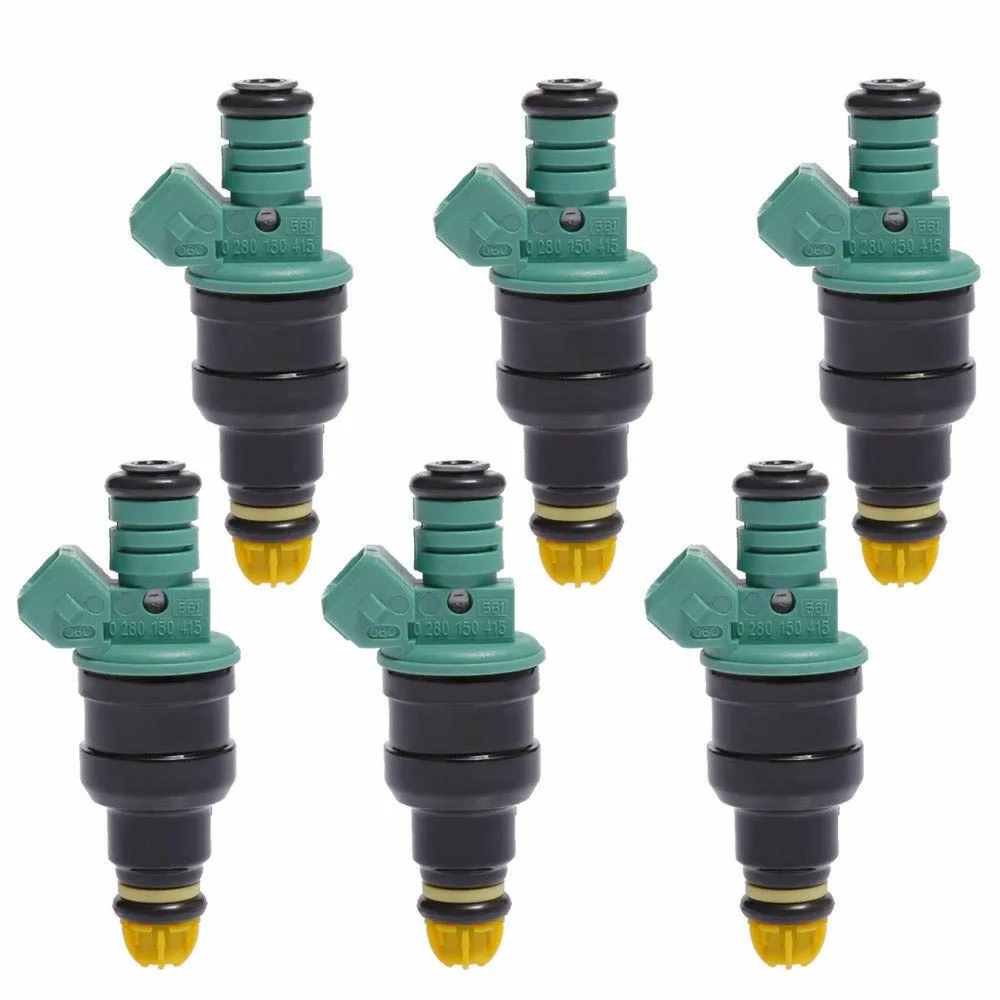 Set of 6 Fuel Injectors 0280150415 FJ292 For BMW 323i 325i 525i 525iT M3 Flow Matched 2.5L 3.0L With 3 Months Warranty