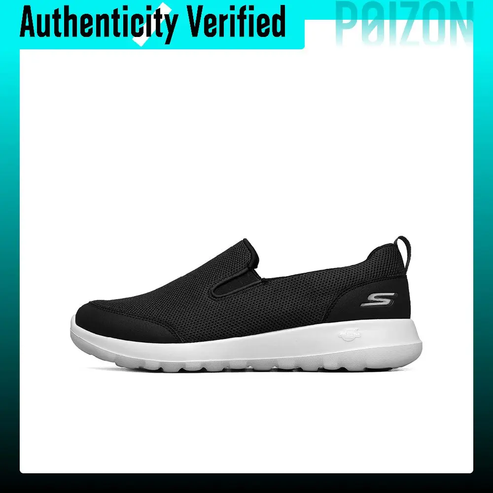 Skechers GO WALK Ma Mesh, Textile Cushioning Breathable Cushioning Breathable Low top Casual Shoes Men's Black White 216010-BLK