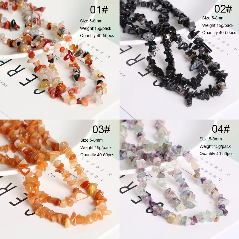 3-5mm 5-8mm Colorful 22Styles Irregular Natural Stone Beads 10-15g/pack DIYJewelry Accessories for Bracelets Earrings Necklaces