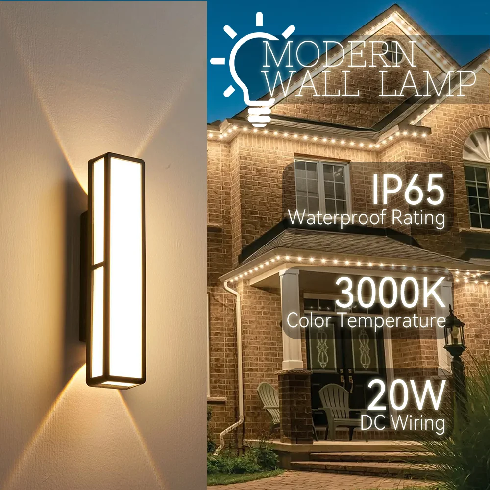 

85-265V Retro Outdoor Wall Lamp Waterproof Rectangle Vintage Porch Lamp Garden Home Decorative Lighting Wall Light Creativity