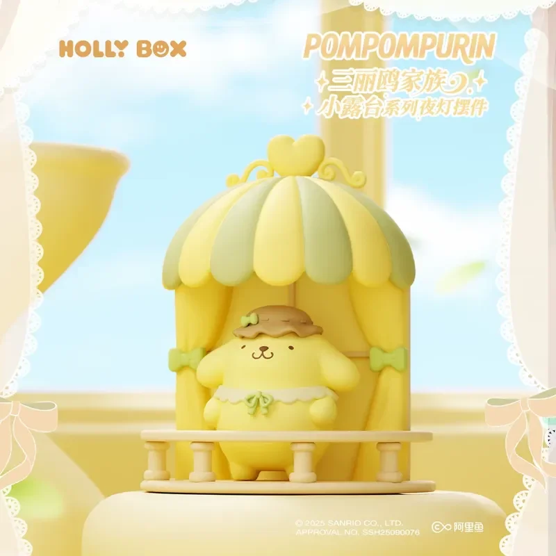 ホリーボックス 本物のサンリオファミリー ミニテラス雰囲気ランプ ブラインドボックス ハローキティ クロミ ポチャッコ シナモロール デコレーションギフト