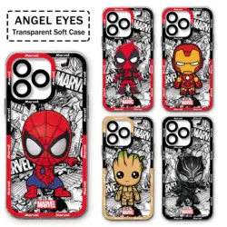 Marvel SpiderMans Movie Phone Case For iPhone 15 14 13 12 11 Mini Pro Max X XR XSMax 6S 6 7 8 Plus SE20 Transparent Cover