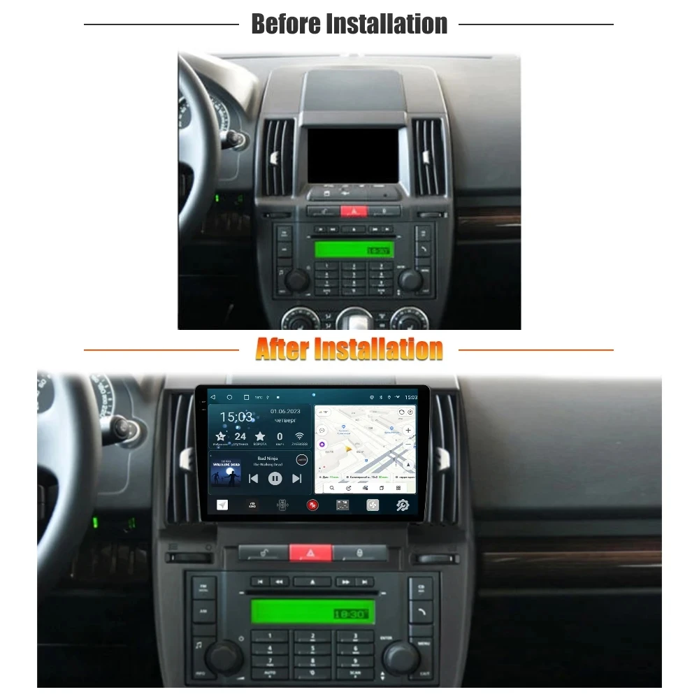 Android 14 Carplay Auto For Land Rover Freelander 2 2006-2012 Car Radio Navigaion GPS Multimedia Video Player 2din DVD Head Unit