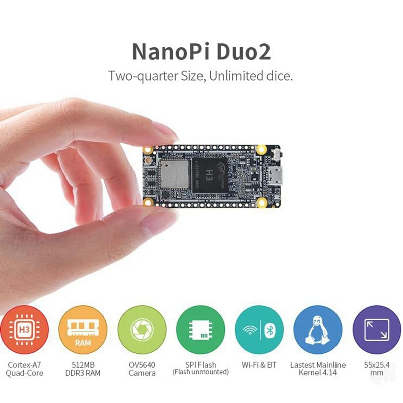 Imagem -04 - Placa de Desenvolvimento Ubuntucore Iot com Câmera Ov5640 Quente-para Nanopi Duo2 Allwinner h3 Quad-core 512mb Ddr3 Wi-fi Bluetooth