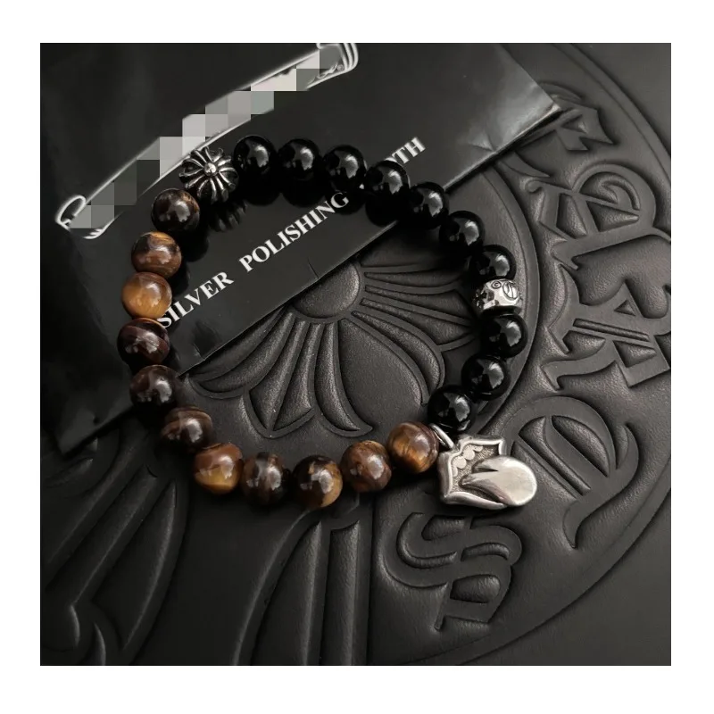 

Popular Trendy Personalized Fashion Versatile Hipster Tiger Eye Stone Obsidian Style Big Tongue Accessories Men's and Women's Br