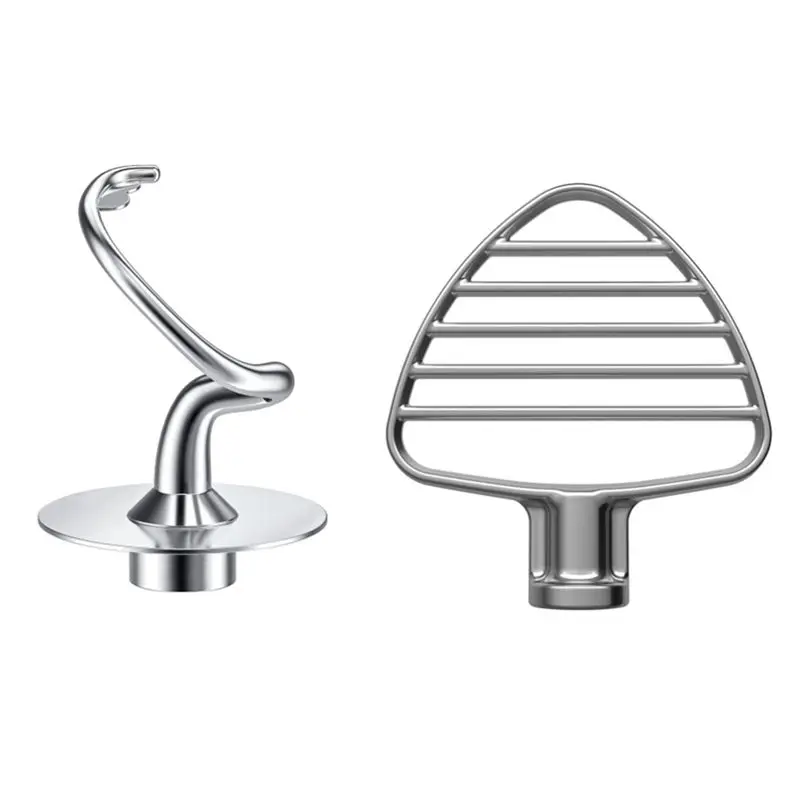 

A81M New- Stainless Steel Flat Beater+Dough Hook Replacement Spare Parts For Kitchenaid 4.5QT & 5QT Bowl Tilt-Head Stand Mixers