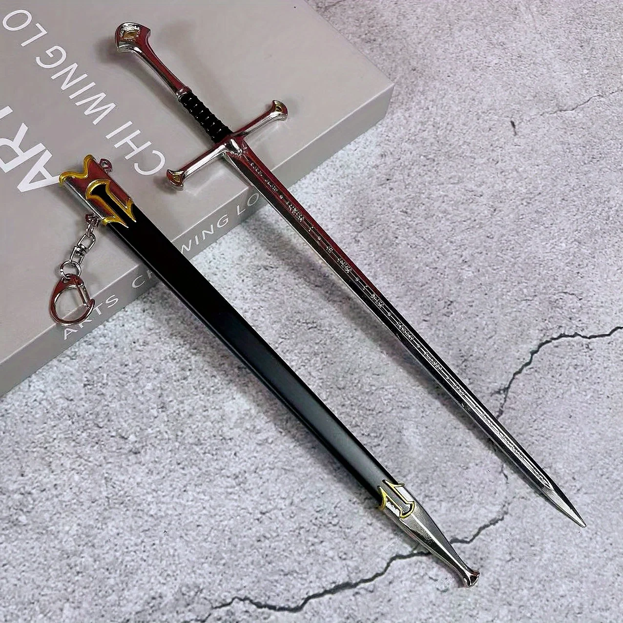 Katana Baggins de 11.6 Pulgadas, Anillo de Aragorn, Glamdring, Espada Narthil, Cuchillo Ninja Medieval de Metal, Katana Japonesa Real, Sabre Samurai, Regalo