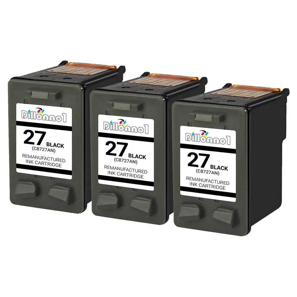 3-Pack Black Ink For HP 27 C8727AN fits Officejet 4315 5600 5605 5610