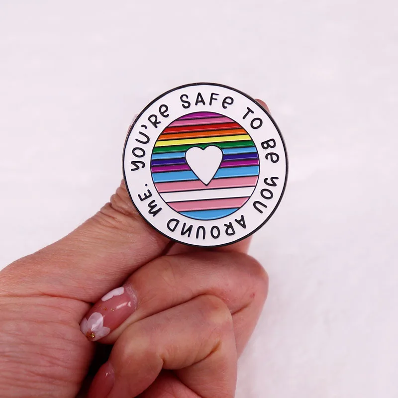 Rainbow Lgbt Pride Encourage Letters Metal Badge Gay Lesbian Asexual Transgender Adaptive Lapel Pin Jewelry Gifts Accessories