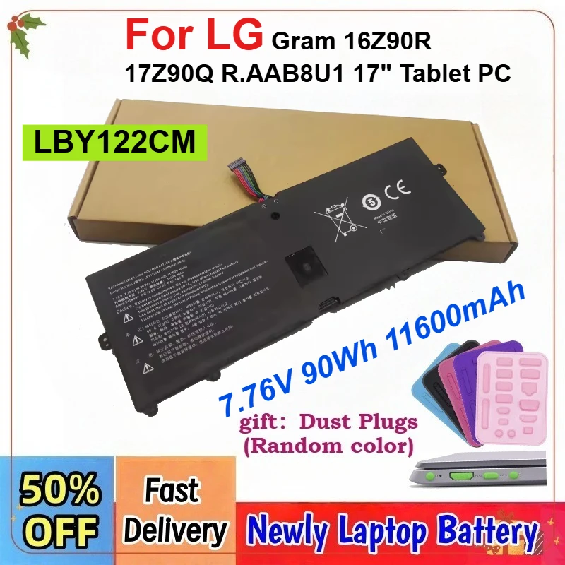 

Модернизированный аккумулятор для ноутбука 7.76V 90Wh 11600mAh LBY122CM LBY122NM EAC64798311 для LG Gram 16Z90R 17Z90Q R.AAB8U1 17-дюймового планшетного ПК