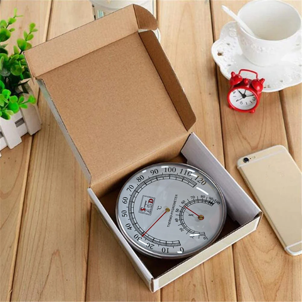 Stainless Steel Case Steam Sauna Thermometer Hygrometer Gauge Hygrothermograph Barometer Hygrometer Thermometer