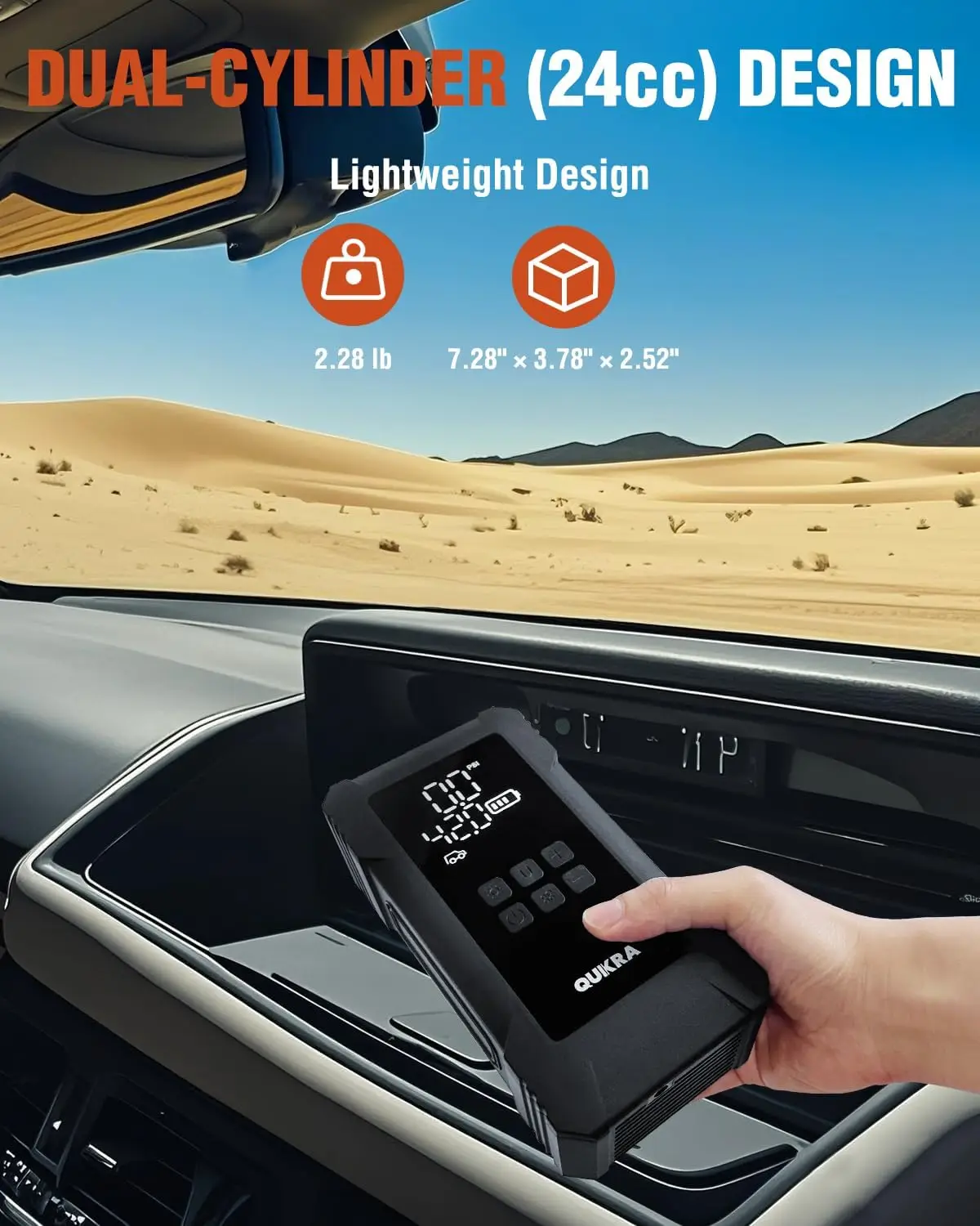 منفاخ إطارات NW08 هواء محمول بسعة بطارية 12000 مللي أمبير في الساعة، مضخة إطارات سيارة 4 × أسرع 150 رطل لكل بوصة مربعة لسيارات الدفع الرباعي والشاحنات والبيك اب #6