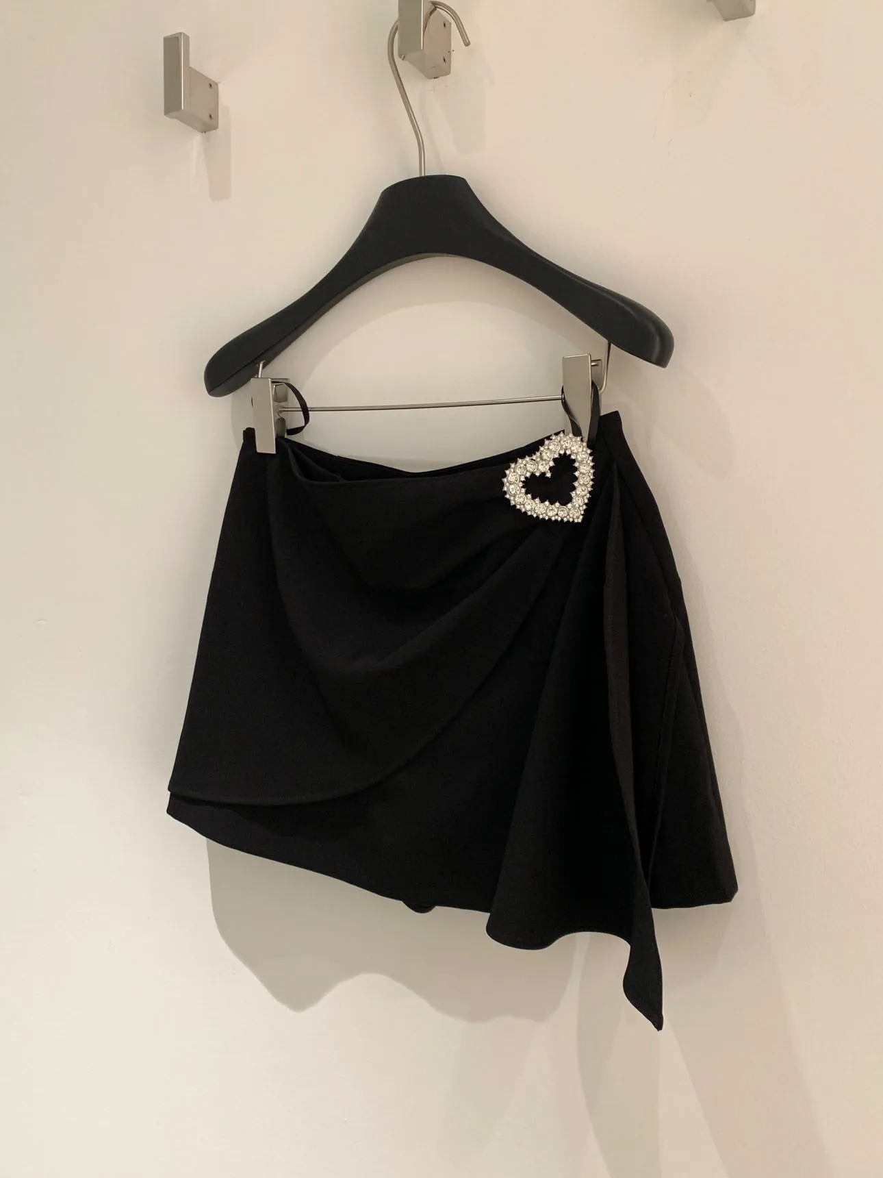 

Unique Design Heart aped Button Asymmetrical f Skirt Pants High Waist a Line ort Zipper Sle Commute Pure Color Summer