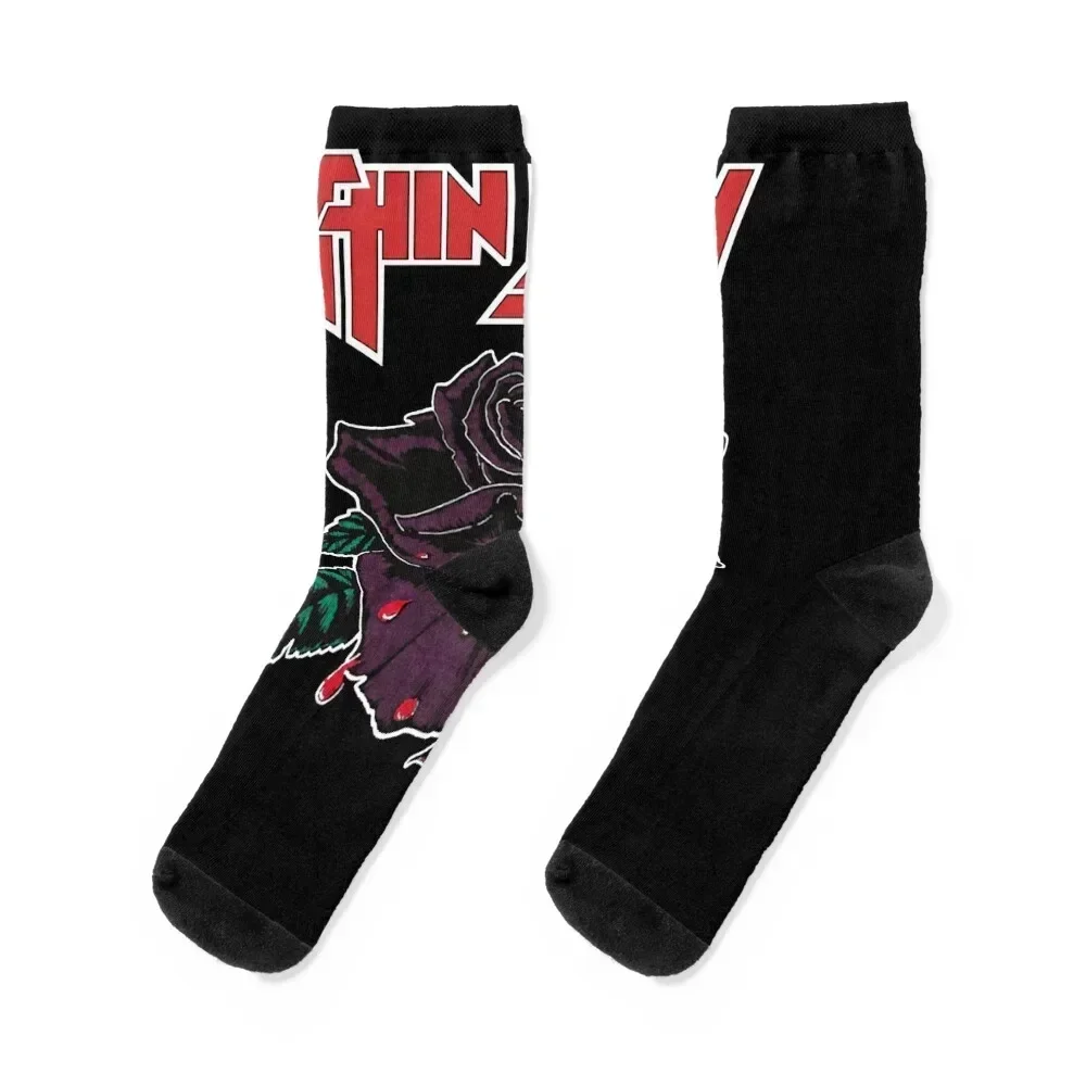 

Retro Thin Lizzy Black Rose Music Band Gift Fan Socks gift kids crazy Socks Girl Men's