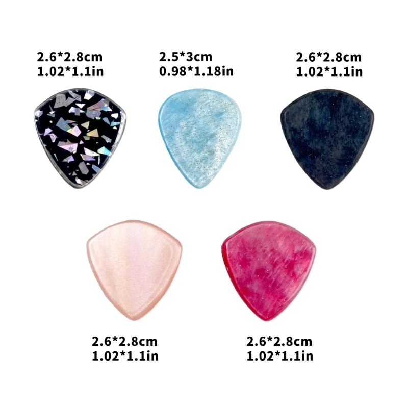 Image 4: 5 plectres de guitare acoustique et électrique en celluloïd, accessoires pour la pratique de la basse et de la guitare électrique