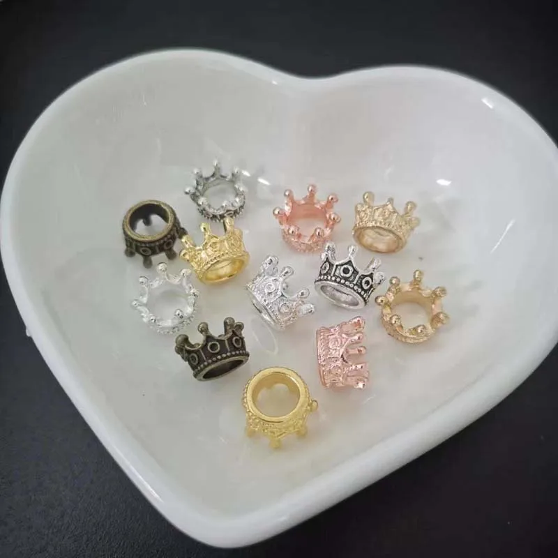 25pcs/lot Alloy Antique Silver Crown Charm Pendant Fit Bracelet Necklace DIY Metal Jewelry Making