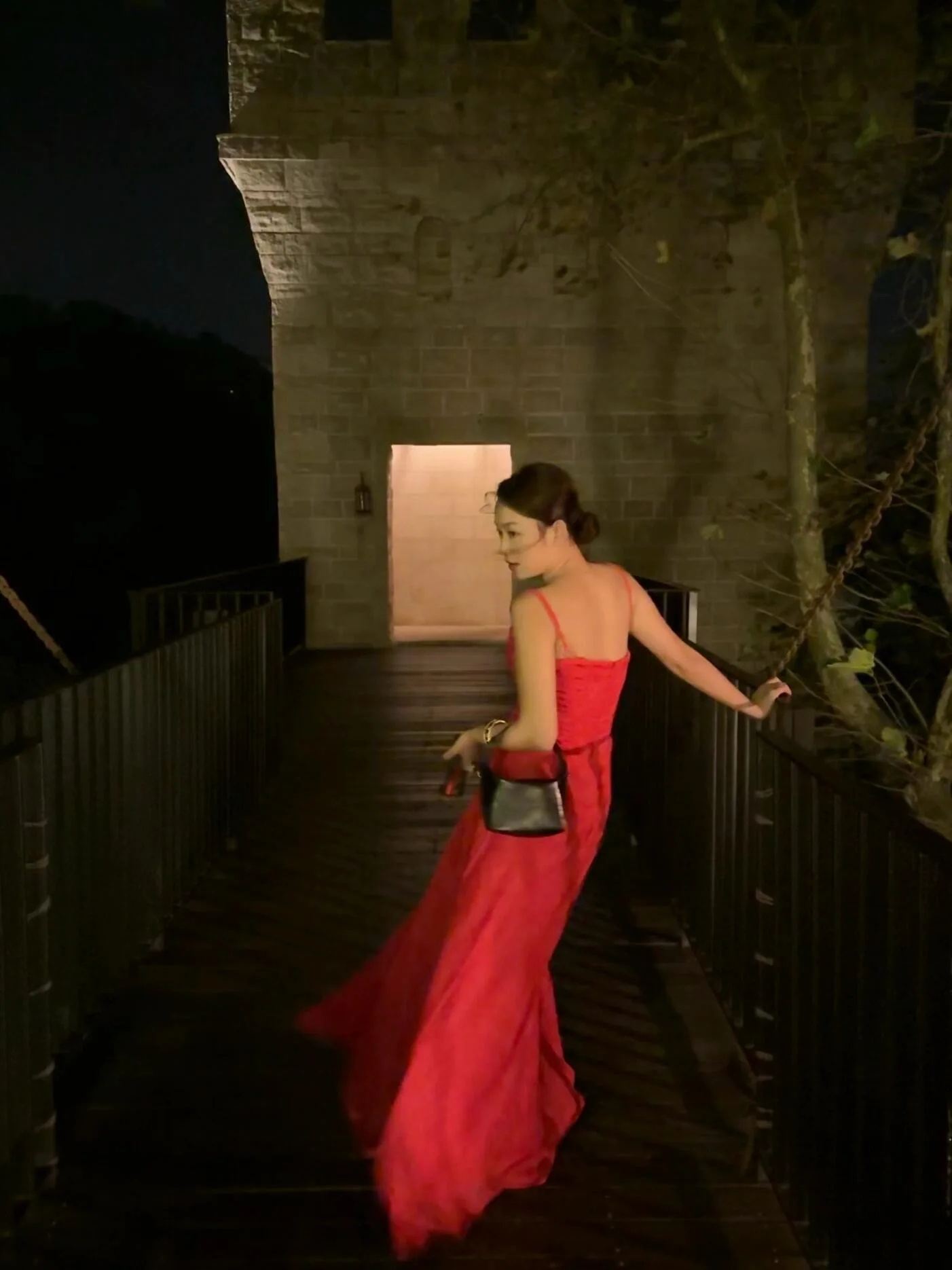 

Red Par Dr Bandeau Gown Heavy Industry Fibone Waist Tie Neline Long Evening Gown Ele High Waist A-Line Skirt