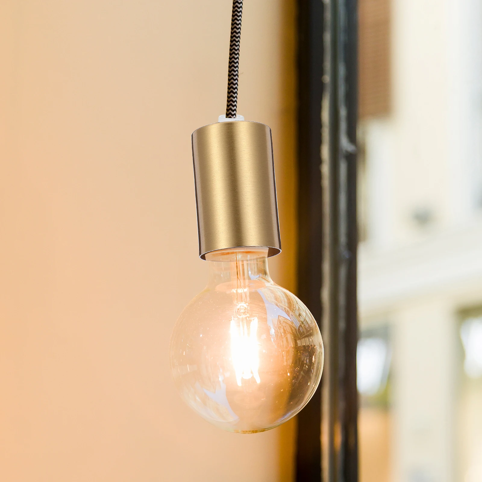 

Медный цоколь для чашки лампы E27, фиксиальный держатель, простой дизайн, теплый декор, сменный абажур «сделай сам», цоколь для чашки лампы E27