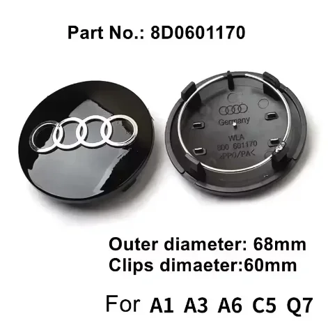 4er-Set AUDI 60/61/68/69/77MM/135MM Radnabenkappen für A6L A7 A8 A3 A4 A5 A6 S3 S4 Q3 Q5 Q5L Q7 RS3 RS4 RS5 RS6 TT