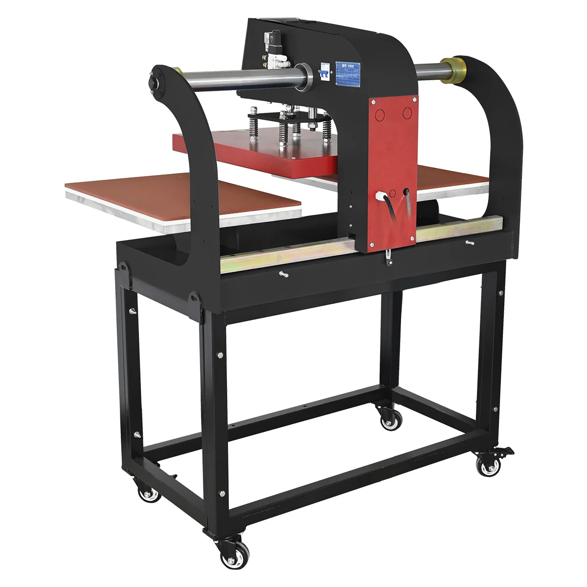 Xingyan 38*38cm Red And Black Automatic Heat Press Machine For Pressing T-shirt With Two Stations