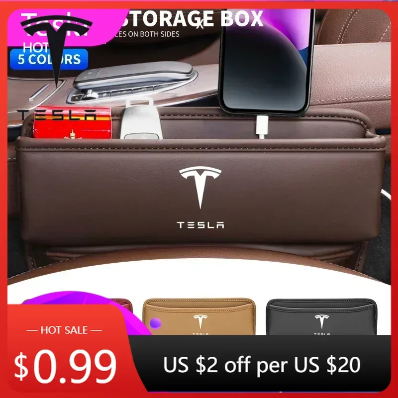 

Car Sticker 2025 New Tesla Multifunction Car Seat Gap Storage Box Bag Organizer For Tesla Model 3 Model S Model Y Roadster Space