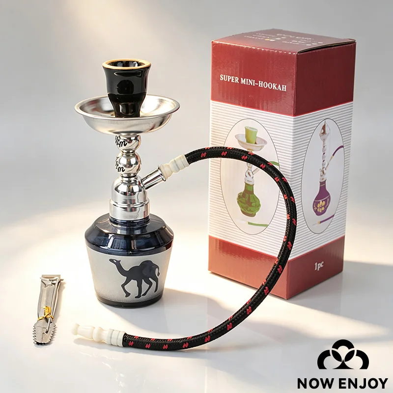 NOW ENJOY 2026 Popular Portable Mini Water Pipe Hookah Single Tube Glass Pipe Shisha Tobacco Smoking Pipes best Gift for men view 2