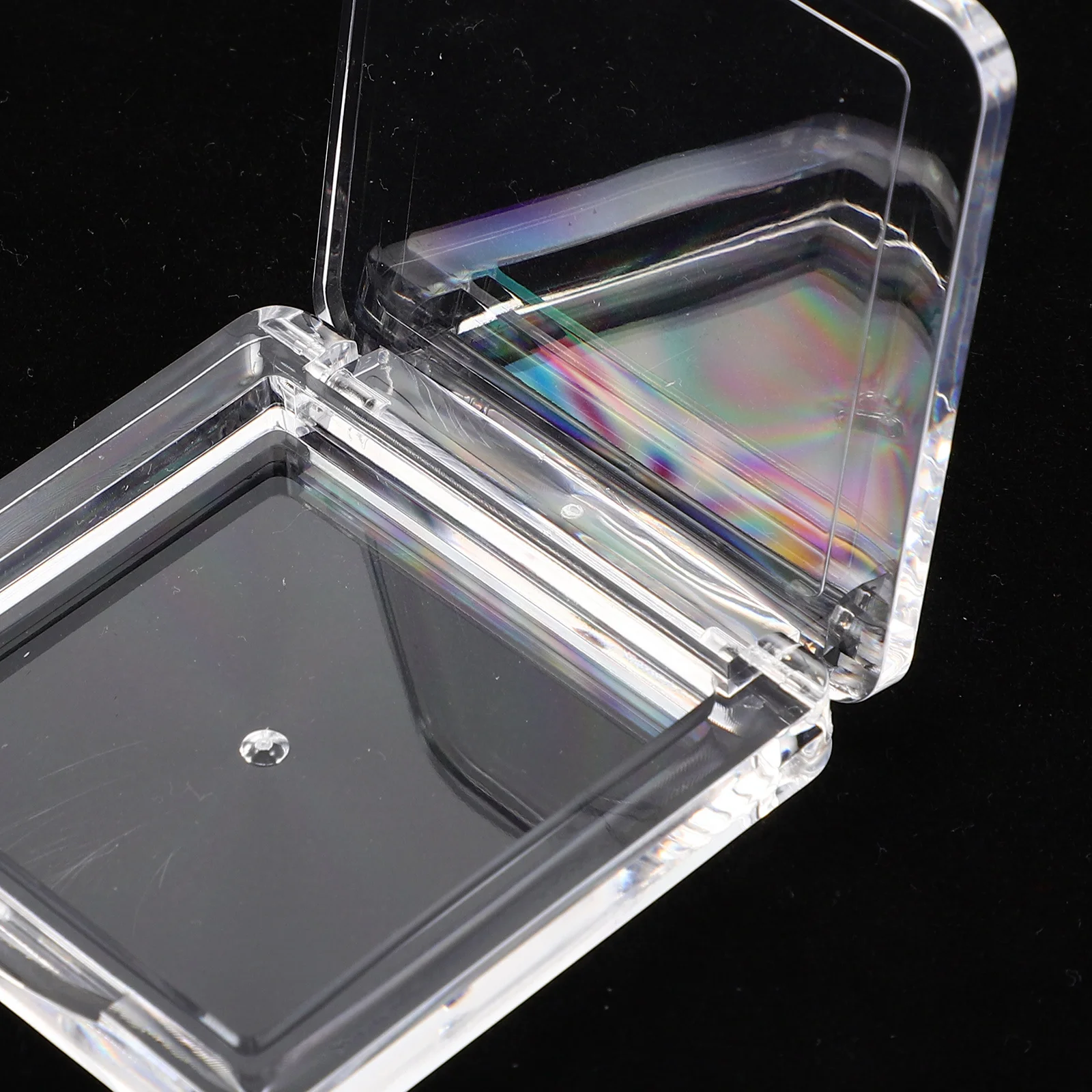 Contenitore vuoto per evidenziatore quadrato trasparente a strato singolo da 3 pezzi per custodia da viaggio per organizer per trucco correttore fard