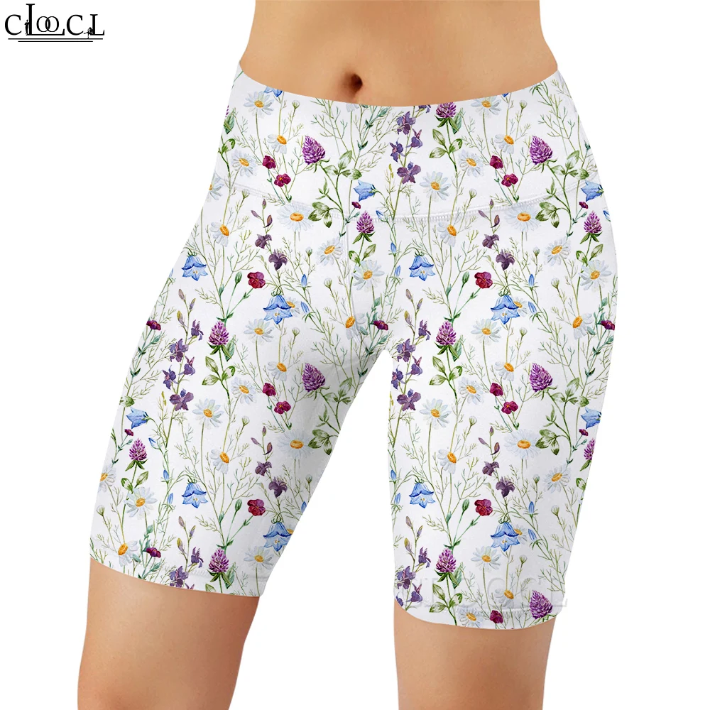 CLOOCL Women Long Vine 3D Graphics Printed Shorts Casual for Female Outdoor Workout Gym Sports Push-up Leggings Fashion