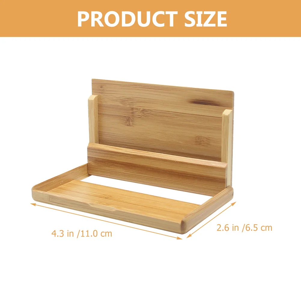 

Wooden Business Holder Name Card Stand Desk Cards Storage Box Office Organizer Multiple Card Container Simple