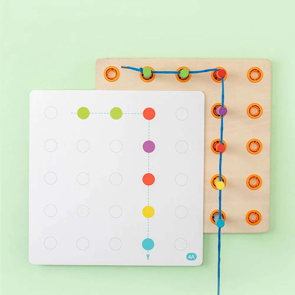 Quebra-cabeça infantil caixa de contas vara jogo de rosqueamento brinquedo de coordenação mão-olho