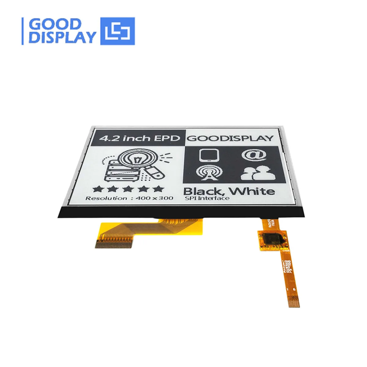 GooDisplay Touch E-Paper 4,2 polegadas E-Ink exibe HAT 0,3s Atualização 400 × 300 pixels, GDEY042T81-T02