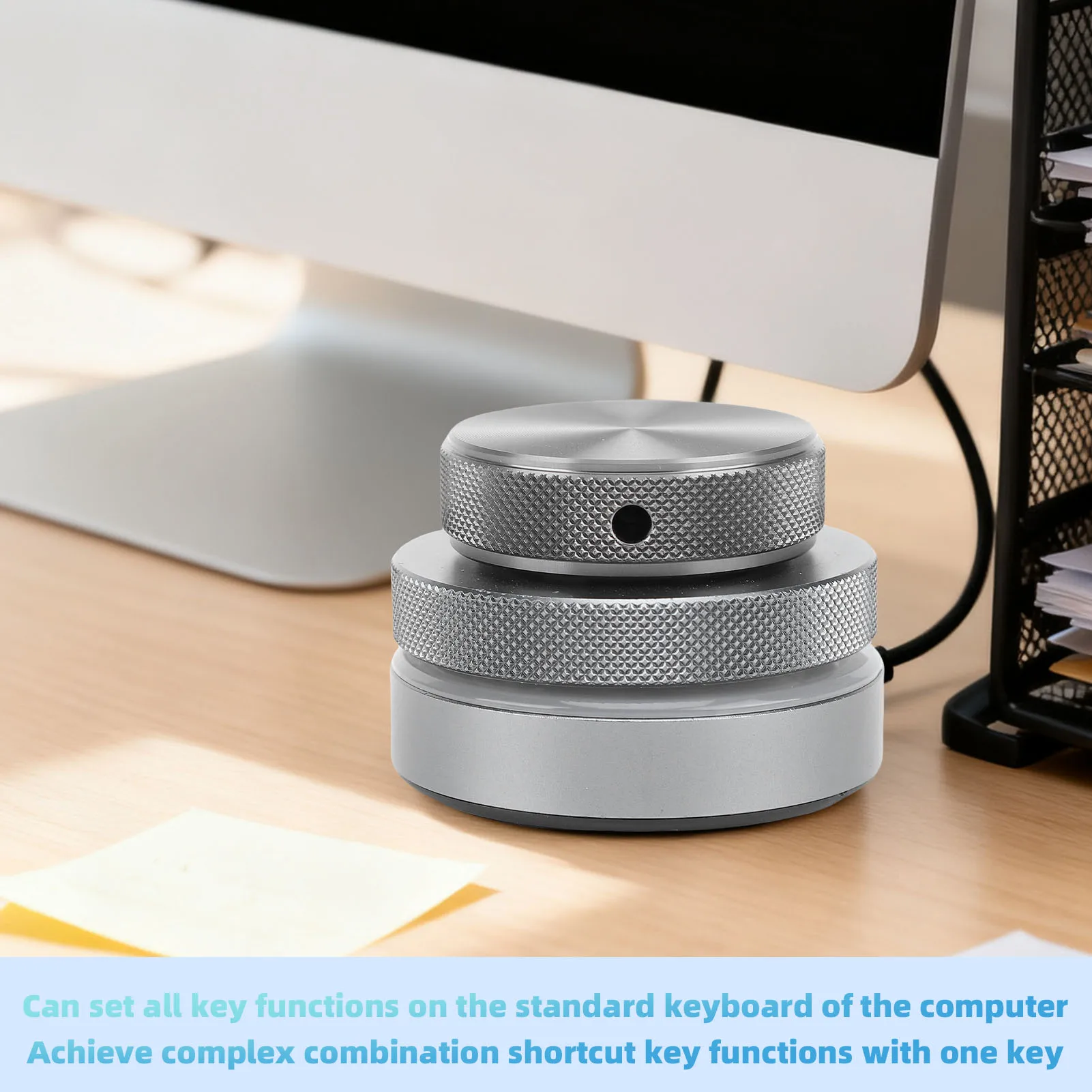 Picture 4: Volume Control Knob 2.4G Bluetooth USB C Wired Multimedia Controller Knob with RGB Light for Phone Tablet PC Volume Control Knob