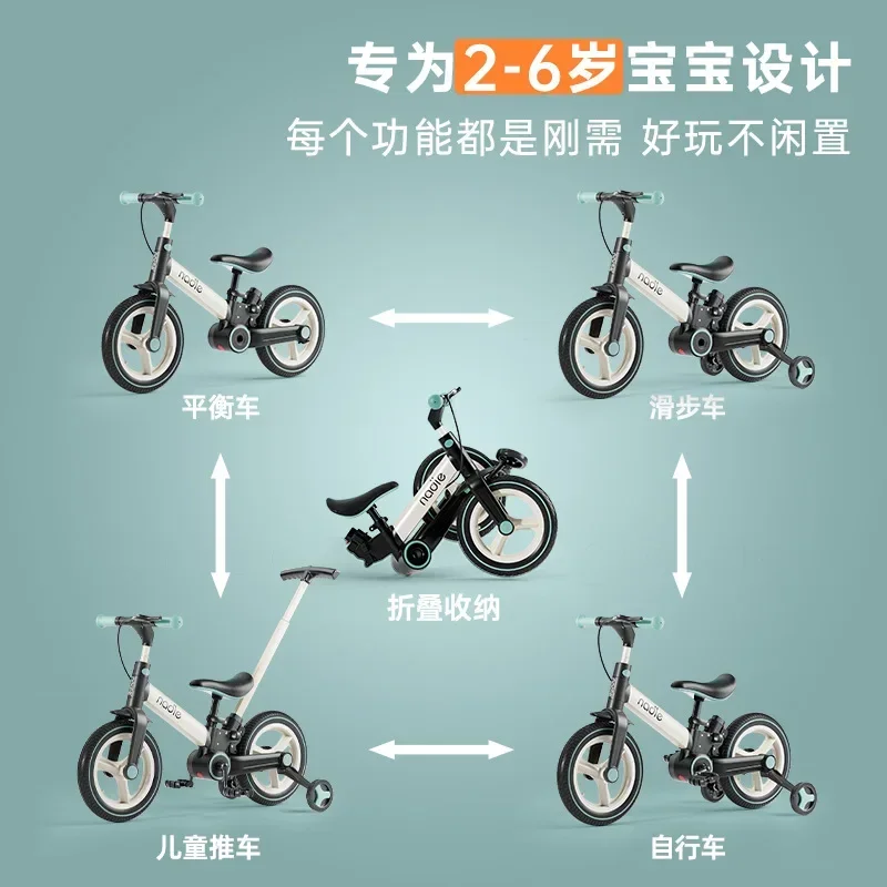 

Children's Bicycle Balance Bike 2-in-1 Multi Functional Foldable Baby Bicycle Sliding Bike