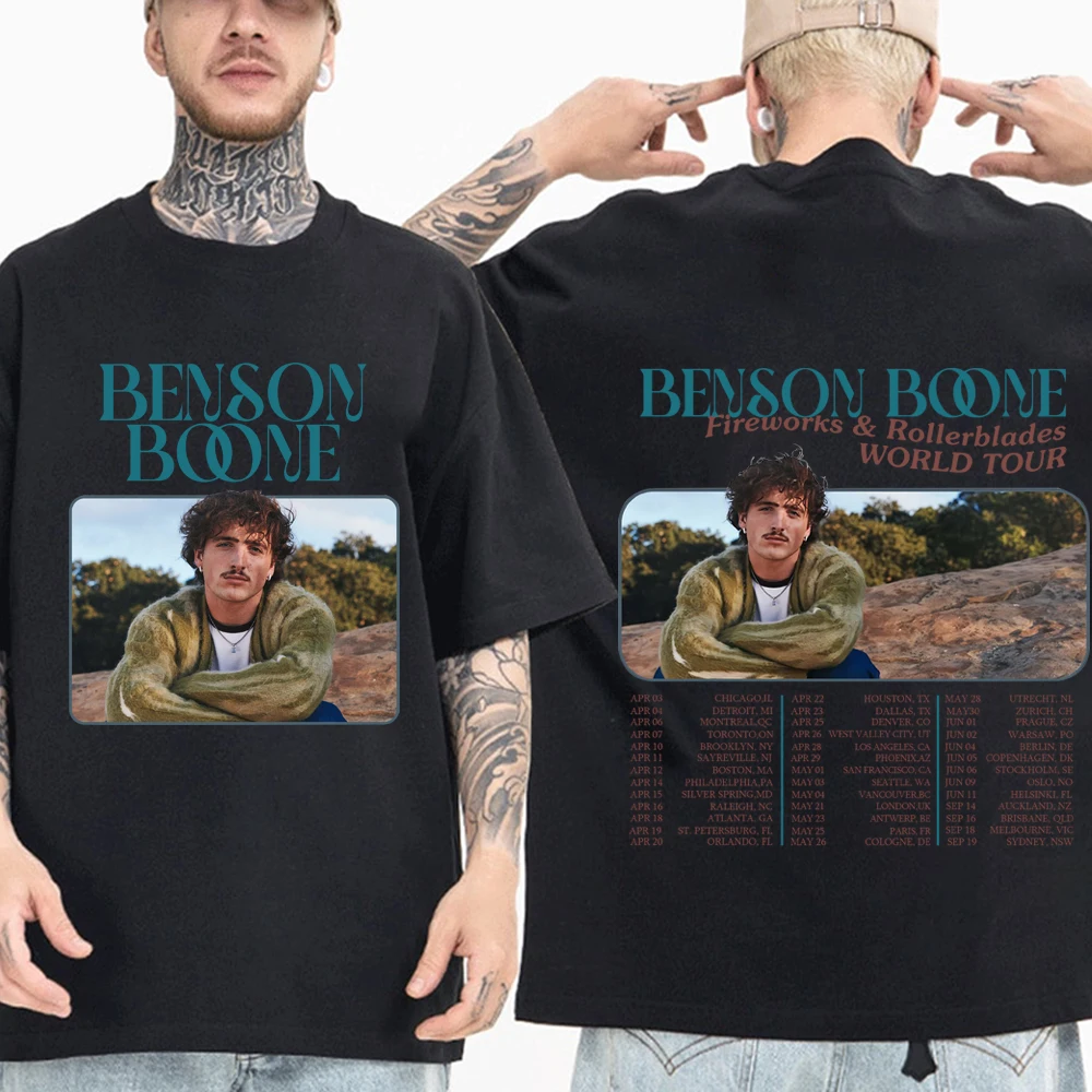 Fireworks & Rollerblades Benson Boone 2024 Tour Tops Fireworks & Rollerblades Shirt 90s Vintage Shirt Graphic T Shirts Unisex