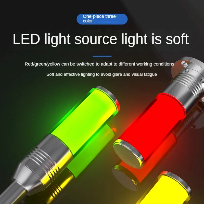 Imagem -03 - Luz Tricolor Led Signal Tower Alarme de Alumínio Máquina de Advertência Cilíndrica Luz para Máquinas Industriais Camada 24v
