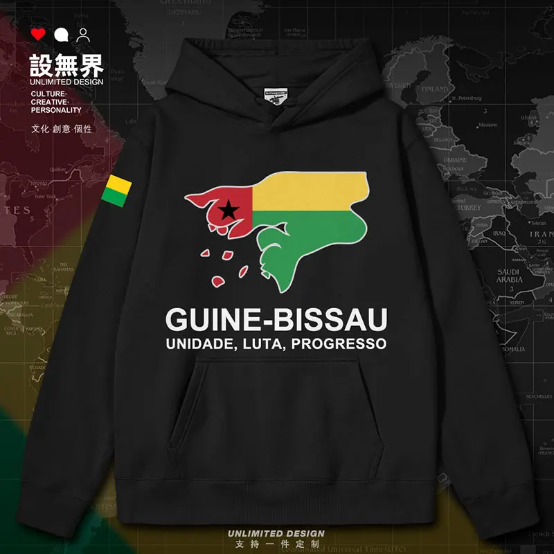 

Guine Bissau National Map of Guinea Bissau mens hoodies clothing new tracksuit white men's Coat for men autumn winter clothes