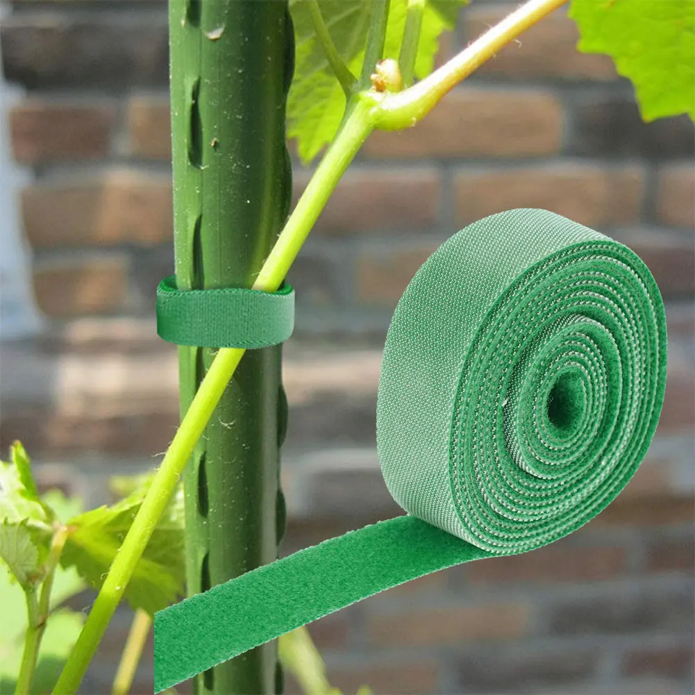 2/3M Plant Ties Nylon Plant Bandage Tie Adjustable Plant Support Fastener Tape Home Garden Hook Loop Bamboo Cane Wrap Support