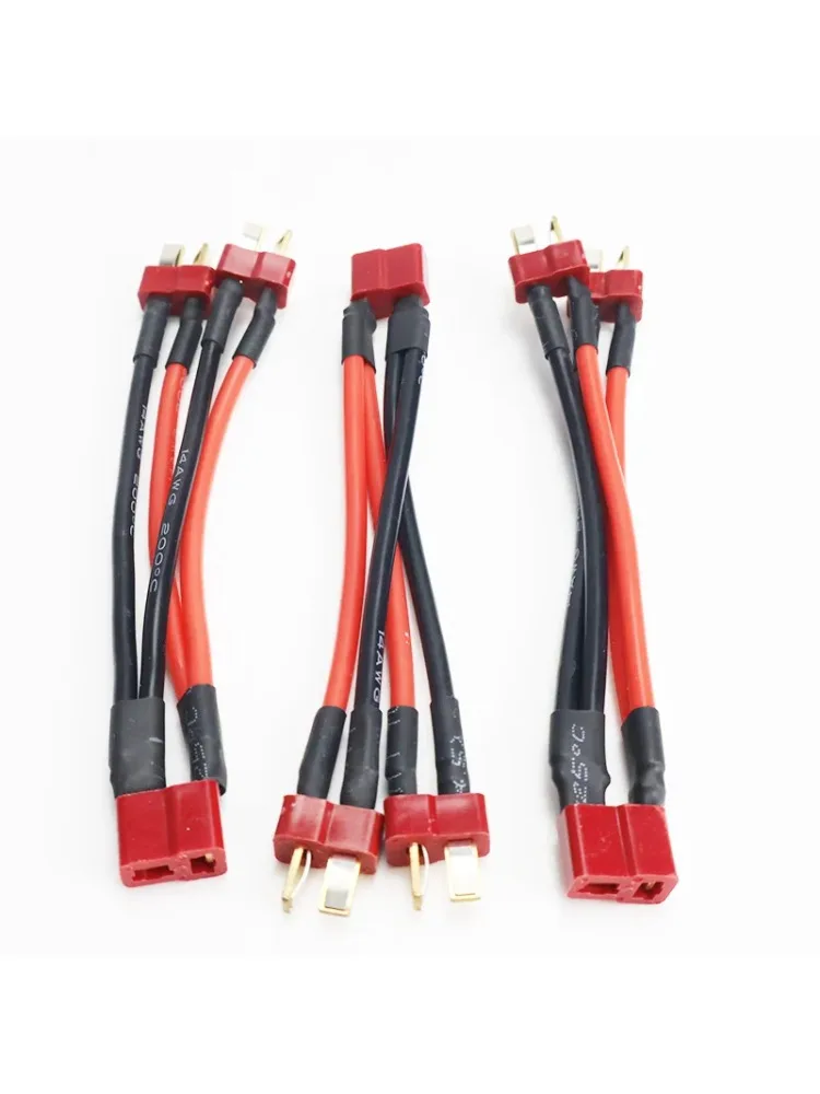 Deans – câble de connecteur de batterie parallèle, double Extension, séparateur en Y, 14awg, 10cm, fil en Silicone, prise en T, harnais pour moteur RC, 3 pièces/5 pièces