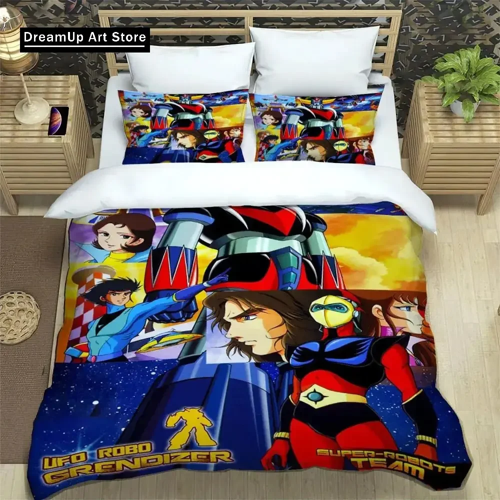 3D Print UFO ROBO GRENDIZER GOLDORAK Bedding Set Boys Girls Twin Queen Full Size Duvet Cover Pillowcase Bed Adult Bedroom