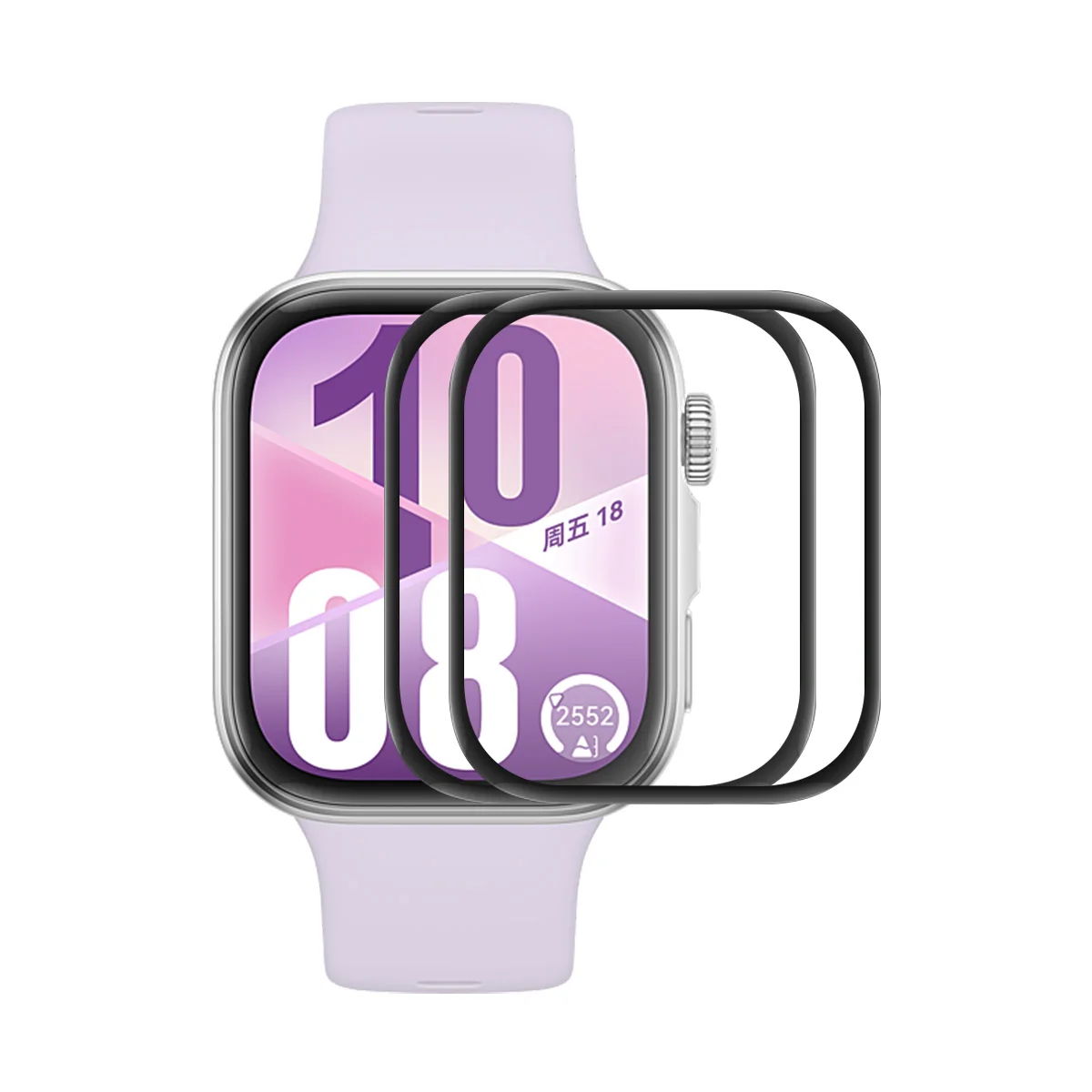 

Для Huawei Watch Fit 4, 2 шт., защитная пленка для экрана, 3D изогнутый ПК + ультра прозрачная пленка из ПММА - черный