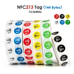 6 sztuk NFC Ntag213 144 bajtów naklejki na mokre 13.56MHz ISO14443A Ntag 213 Chip RFID samoprzylepna etykieta na etykietę do telefonu NFC 6 kolorów