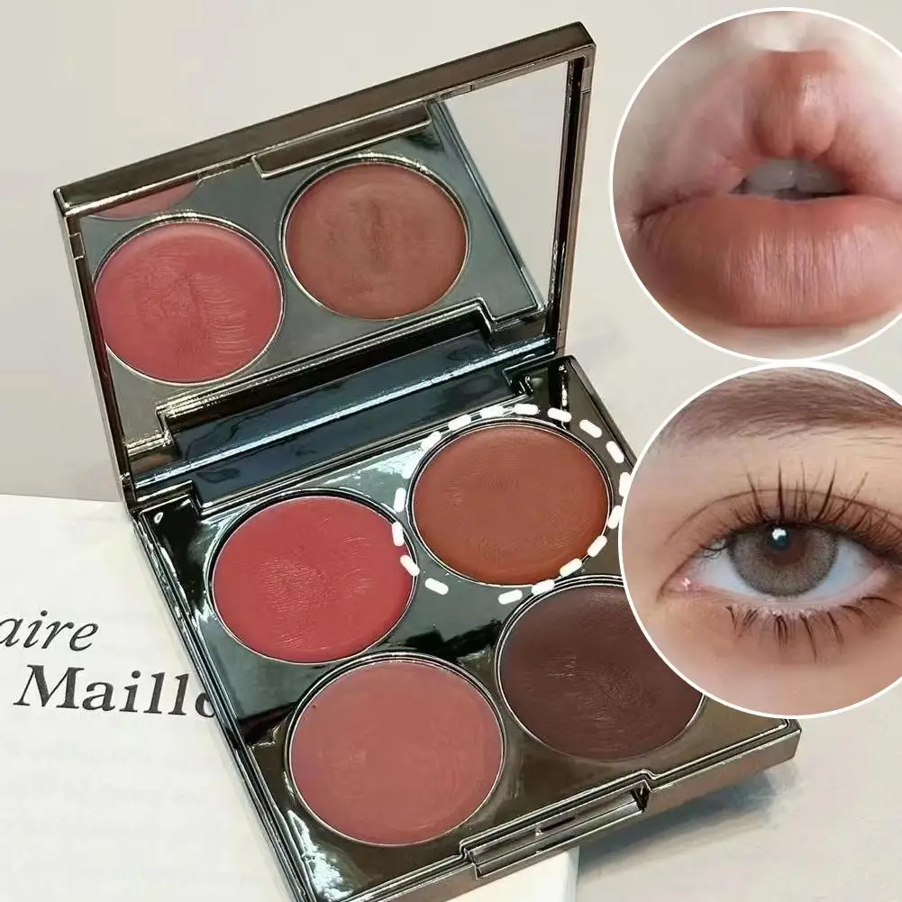 

4 Colors Makeup Powder Blush Pink Purple Rouge Cream Blush Cheek Long Lasting Face Tint Cosmetics Palette Brighten Matte Z1A0