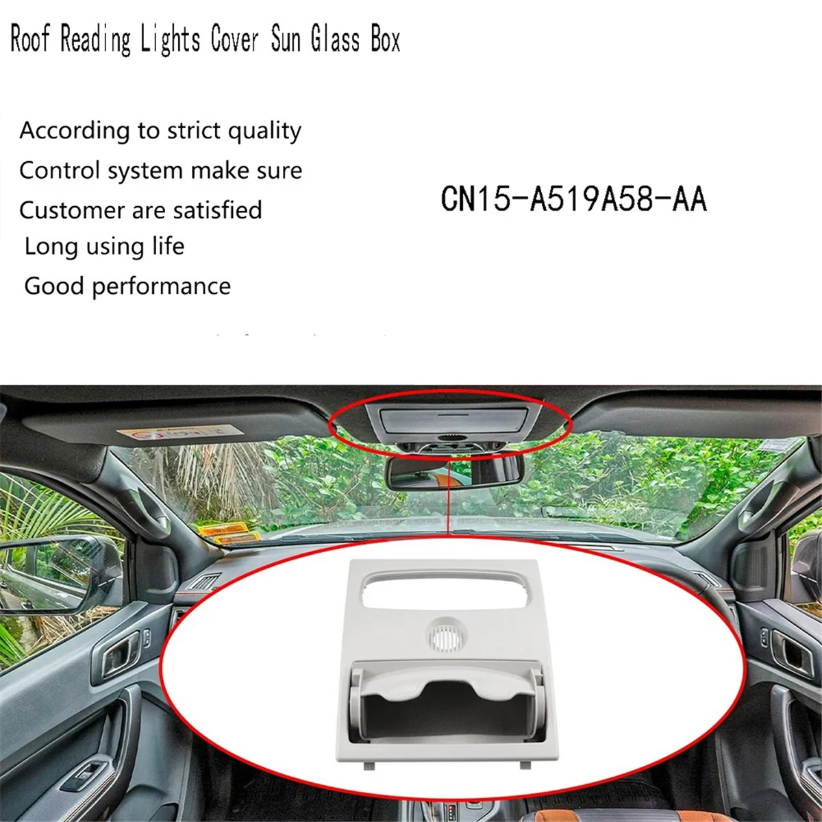 

Front Roof Reading Lights Cover For Ford Ranger Everest Mazda-A77Q
