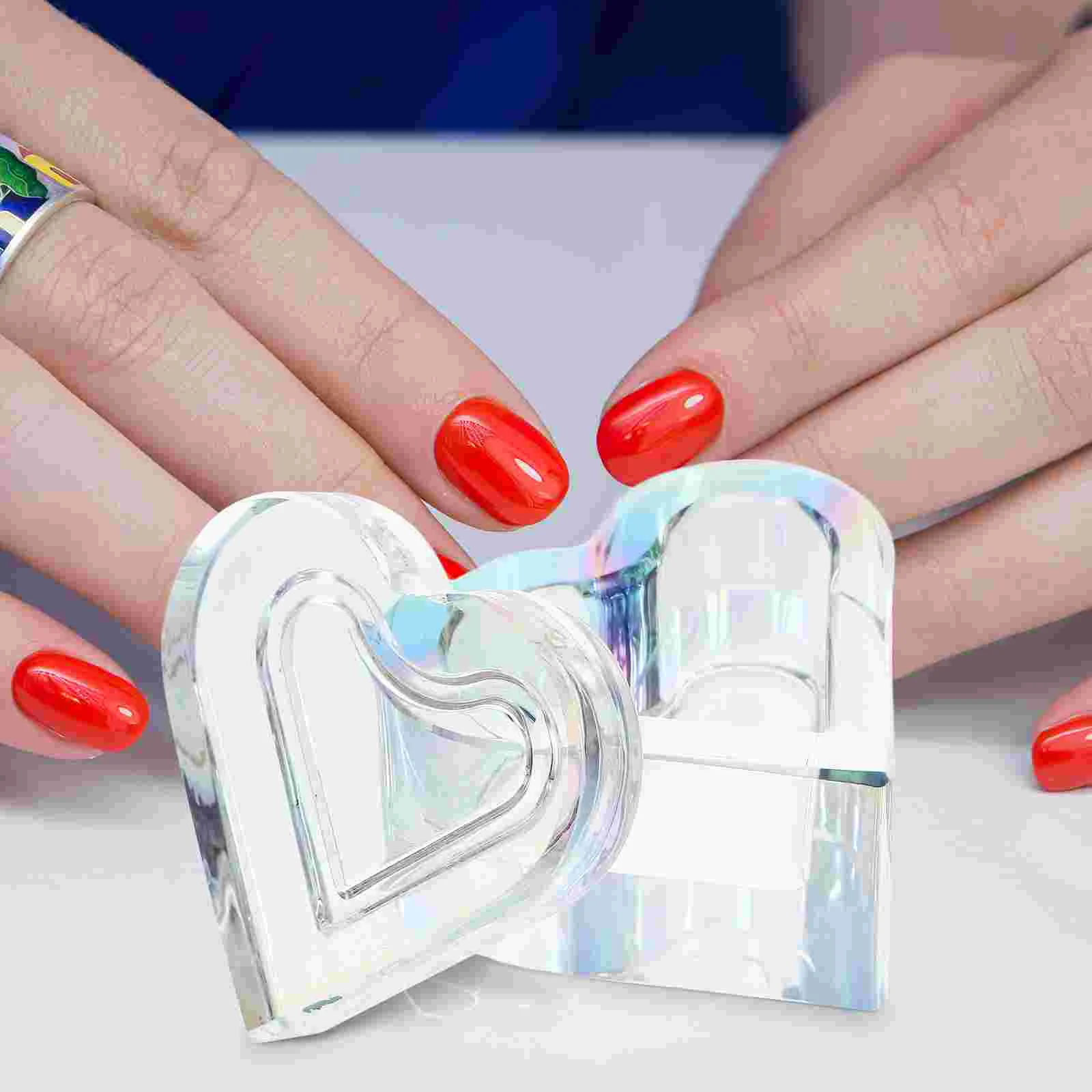 Glazen Kristallen Bekerdeksel Mini Dapperen Schotel Hart Glas Nail Art Vloeibare Houder Acryl Vloeibaar Poeder Beker Nail Kristal