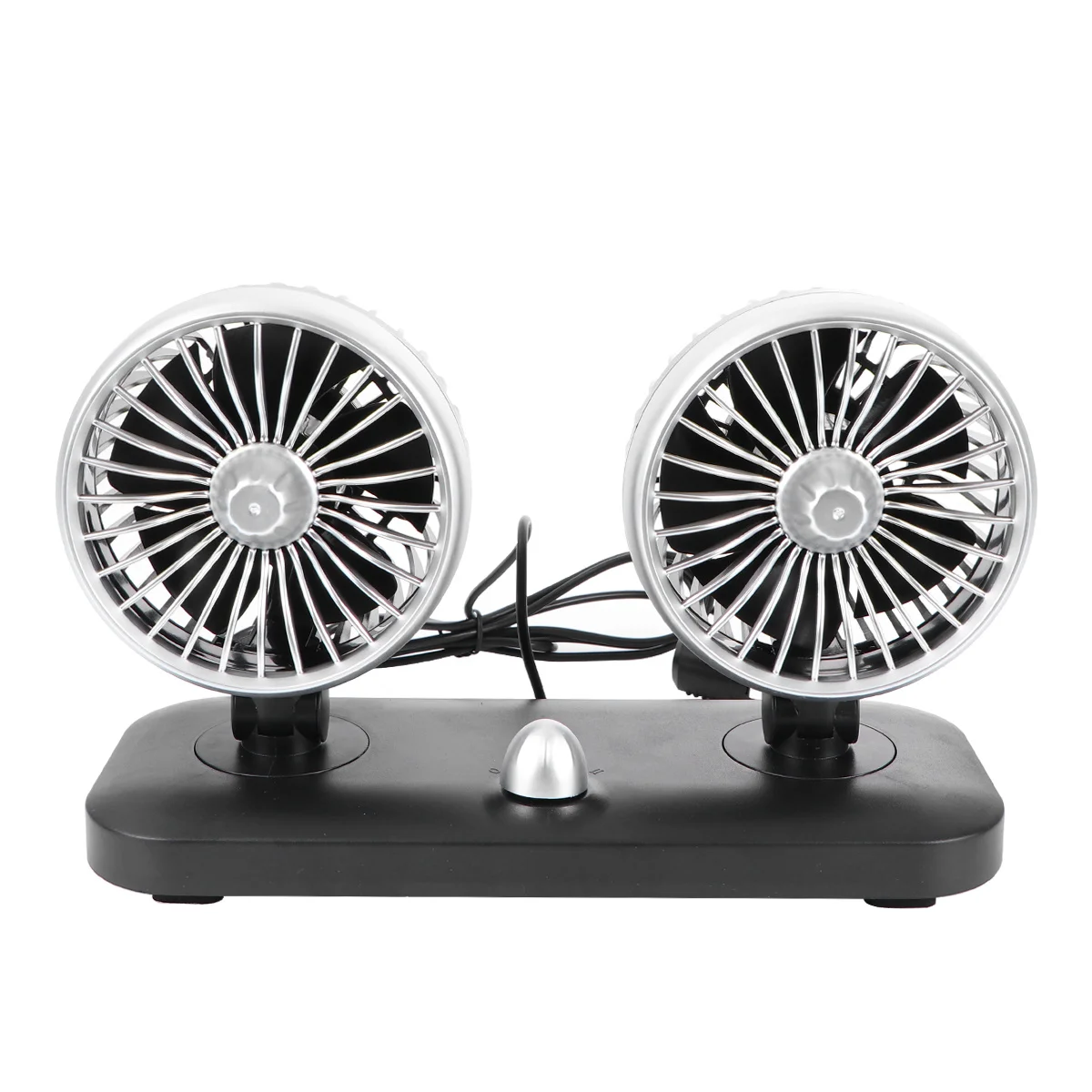 

1pc 12V Double-Headed Car Usb Fan Portable Vehicle Air Cooler Wheel For Truck Suv Rv Boat Multi-Functional Cooling