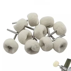 10pcs 3mm Shank Mounted Soft Wool Fine Cotton Polishing Buffing Wheel For Polishing Kit Or Mini Drill