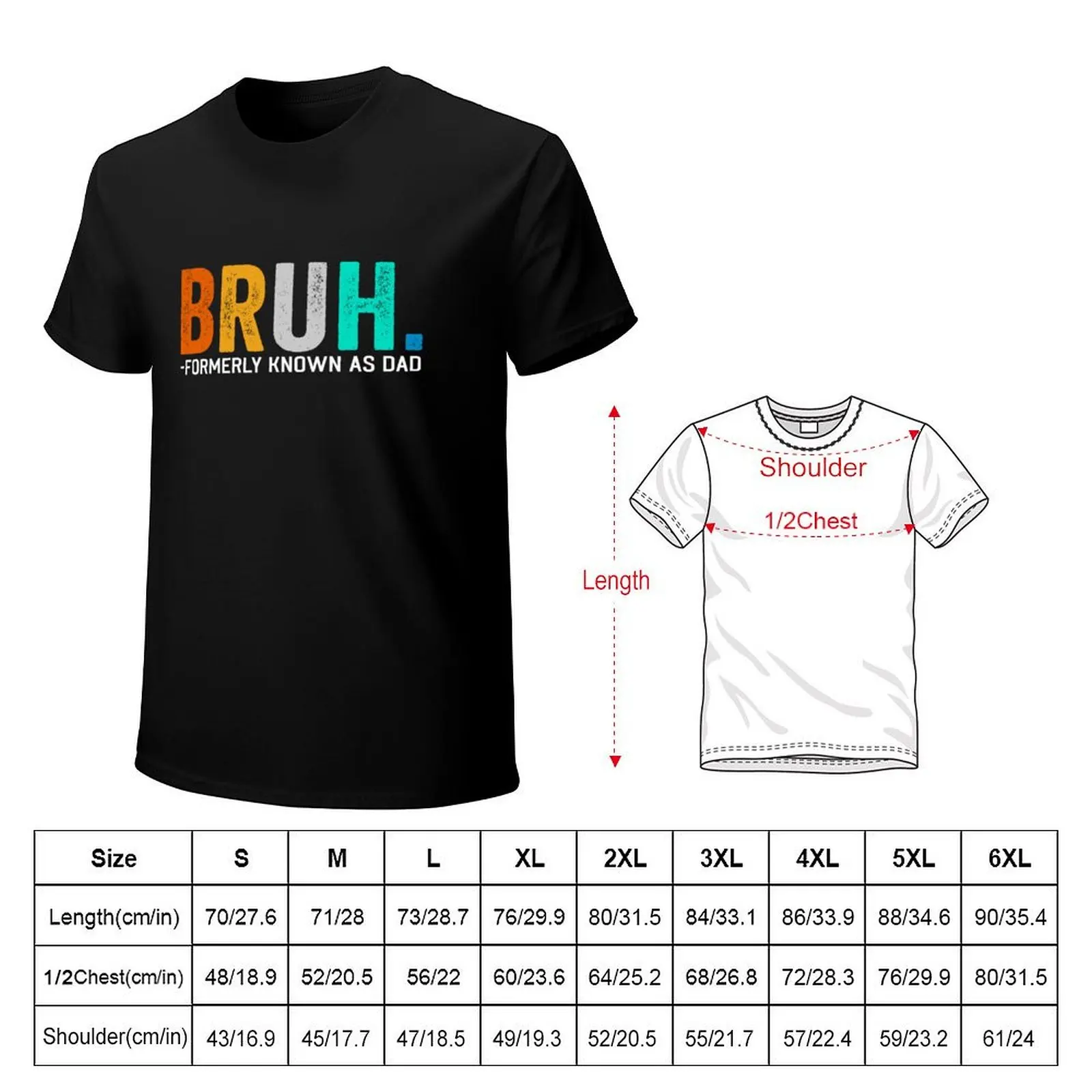 Funny Dad Bruh Formerly Known As Dad Vintage Father's Day T-Shirt Plus Size Basic Short Sleeve Top