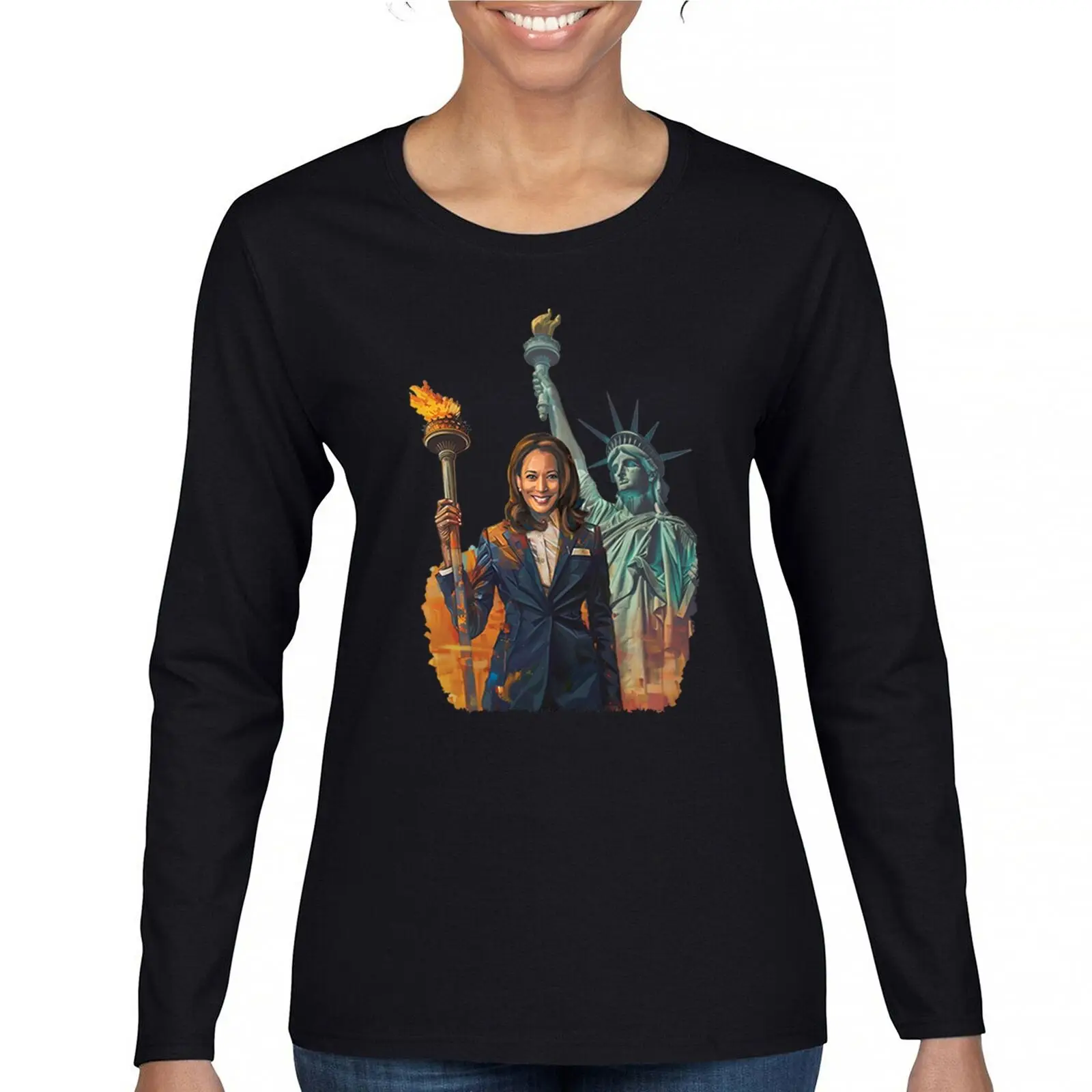 

Kamala Harris Liberty 2024 Women's Long Sleeve T-shirt President I'm Speaking